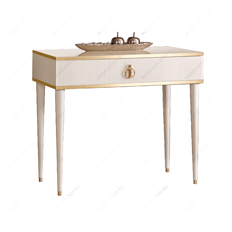 Стол туалетный узкий Римини СОЛО (Слоновая кость/Золото) РМСТ-1(s)[9]