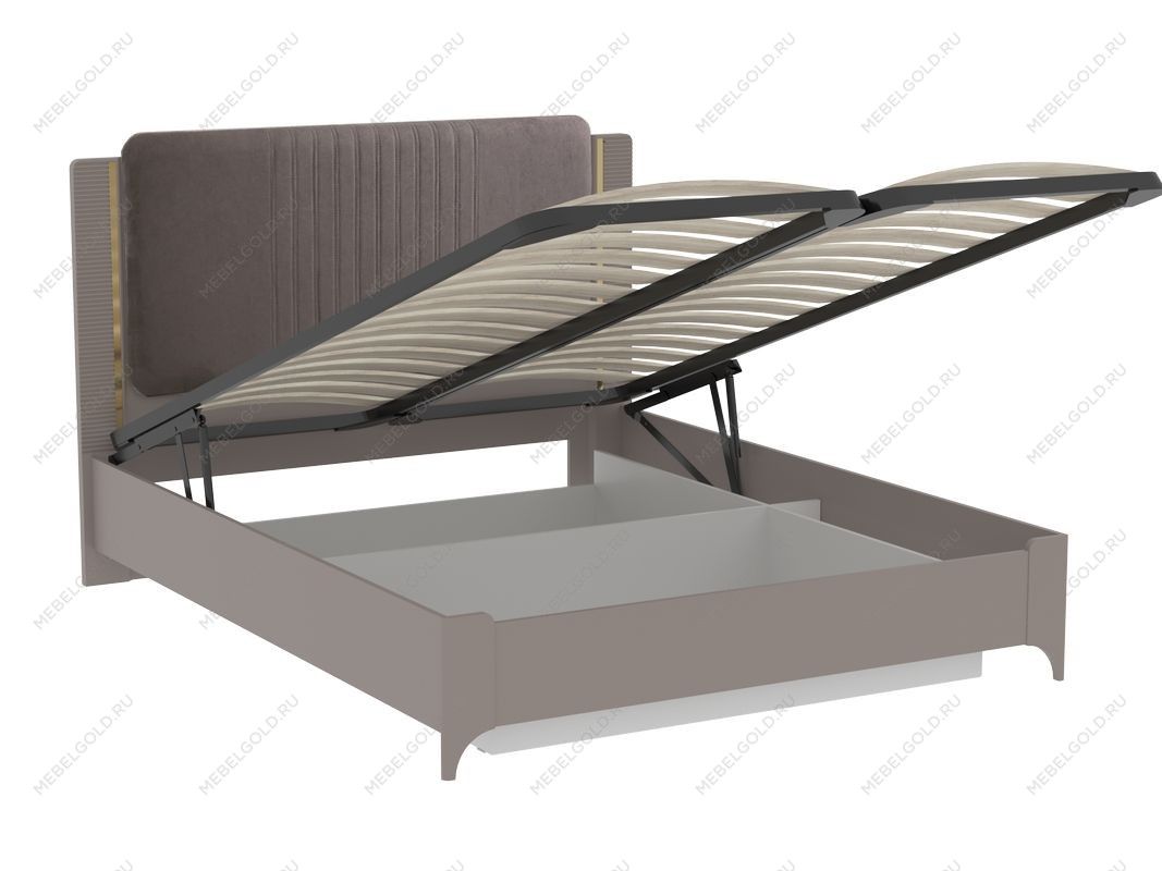Кровать 1600 NEW (Велюр) с подъемным механизмом, Сиде (1692*2082*1200) Мокко,