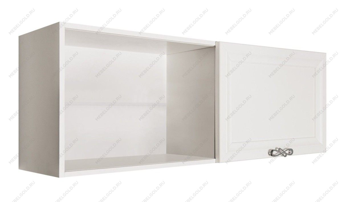 Полка навесная книжная Мишель белый матовый