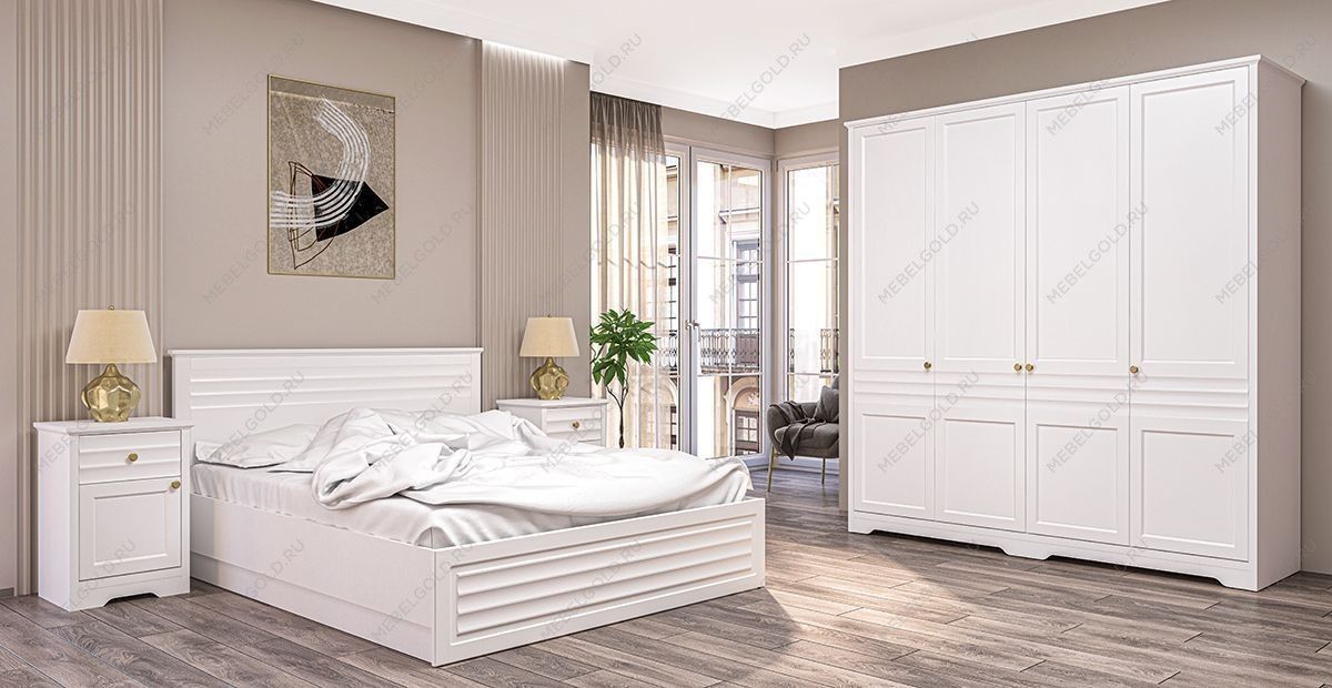 Спальня Денвер (Белый матовый) 1