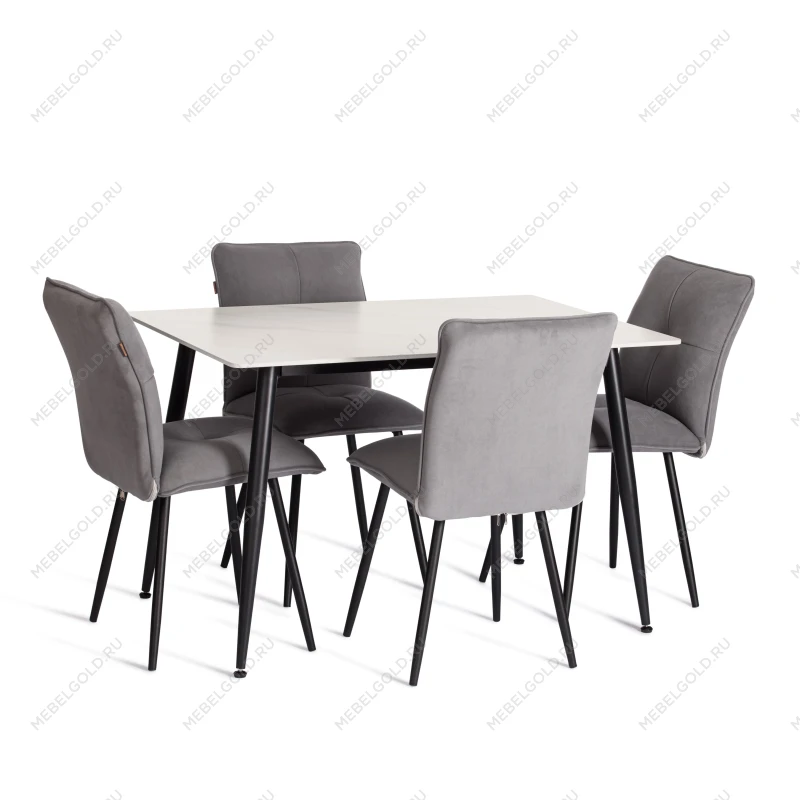 Стул обеденный Sweet, флок, серый/черный, 29, 46х55х88 | изображение 8