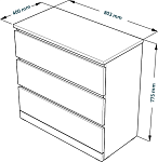 МАЛЬМ / VARMA Комод ИКЕА / IKEA 3, 80x78x40, шпон, беленый дуб | изображение 3