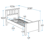 САГА кровать одинарная 90х200 белая | изображение 1