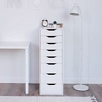 ИНГАР комод ИКЕА / IKEA белый высокий с выдвижными ящиками | изображение 5