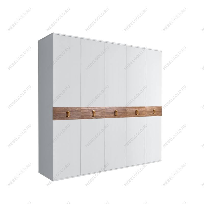 Шкаф 5-ти дв. Bogemia Wood Fa (Белый/Золото) БМШ2/5(Wo)