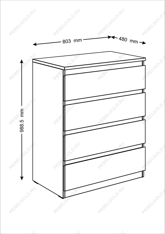 МАЛЬТА комод ИКЕА / IKEA 4 ящика 80х99 Дуб Венге | изображение 3