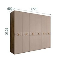 Шкаф 6-ти дв. Bogemia Woodline Wood Fi (Мокка/Хром) БМШ2/6(Wo)