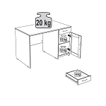 КАСТОР (KULLEN) стол письменный 116х65 серый | изображение 3