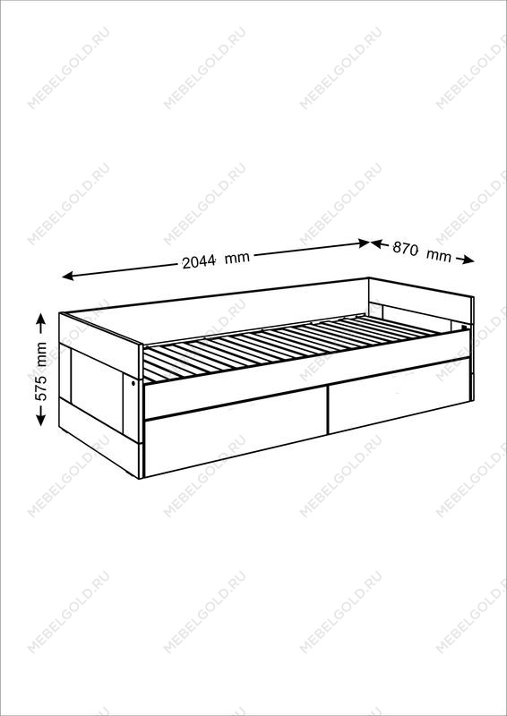 БРИМНЭС / СИРИУС Кровать двуспальная раздвижная ИКЕА / IKEA шириной 80(160) см, Венге | изображение 3
