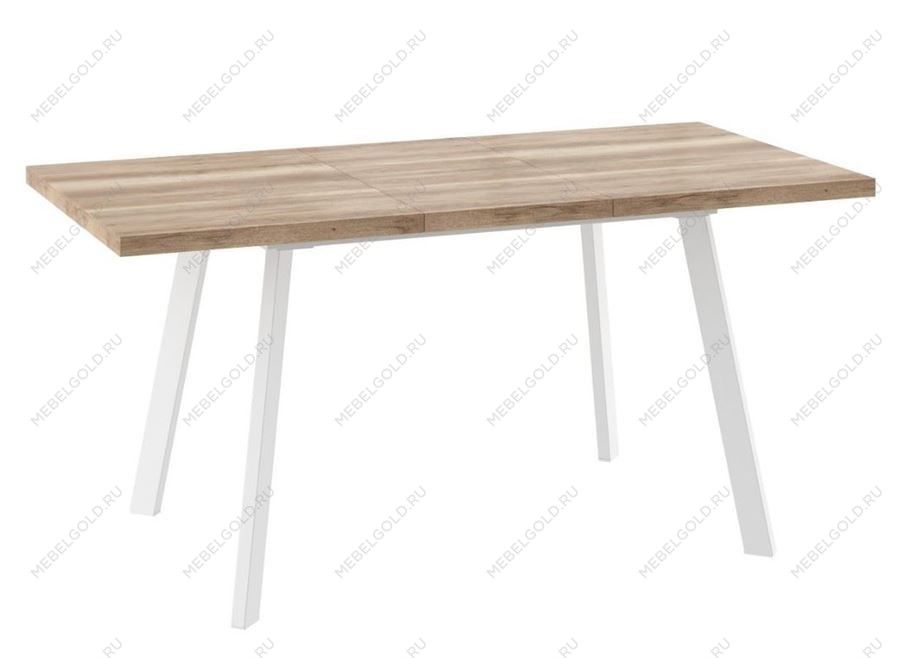 Стол БОРГ-120(160)х80 раздвижной Дуб каньон/Белый | изображение 1
