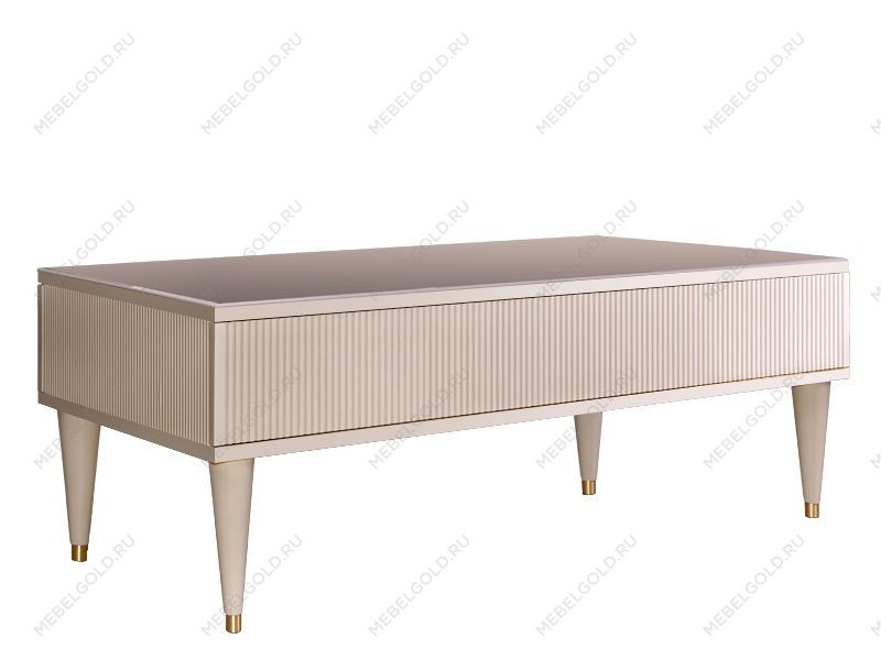 Журнальный столик с ящиком Римини СОЛО (Бежевый/Золото) РМСТ-2(s)
