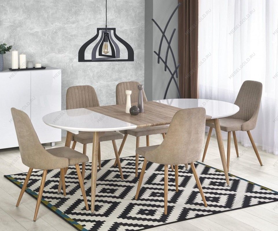 Стол обеденный Halmar EDWARD раскладной (белый/дуб сан ремо) | изображение 8