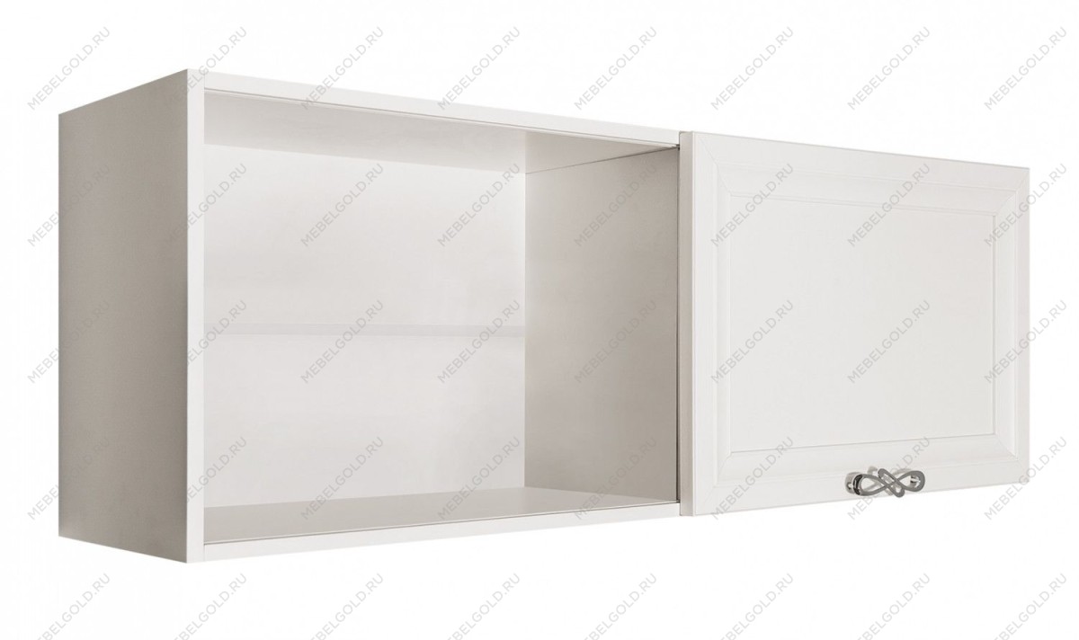 Полка навесная книжная Мишель белый матовый