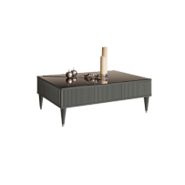 Журнальный столик с ящиком Римини СОЛО (Серый/Серебро) РМСТ-2(s)