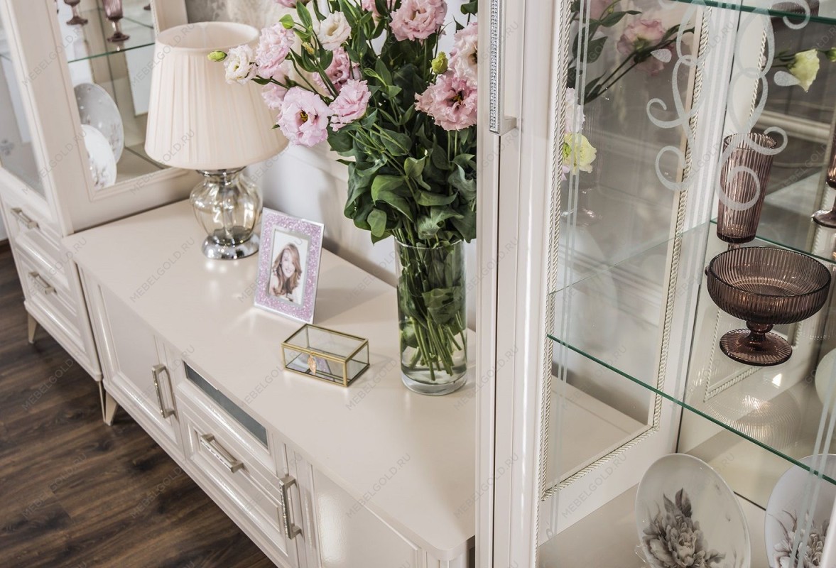 Гостиная Нонна 1+тв+1 бежевый глянец | изображение 6