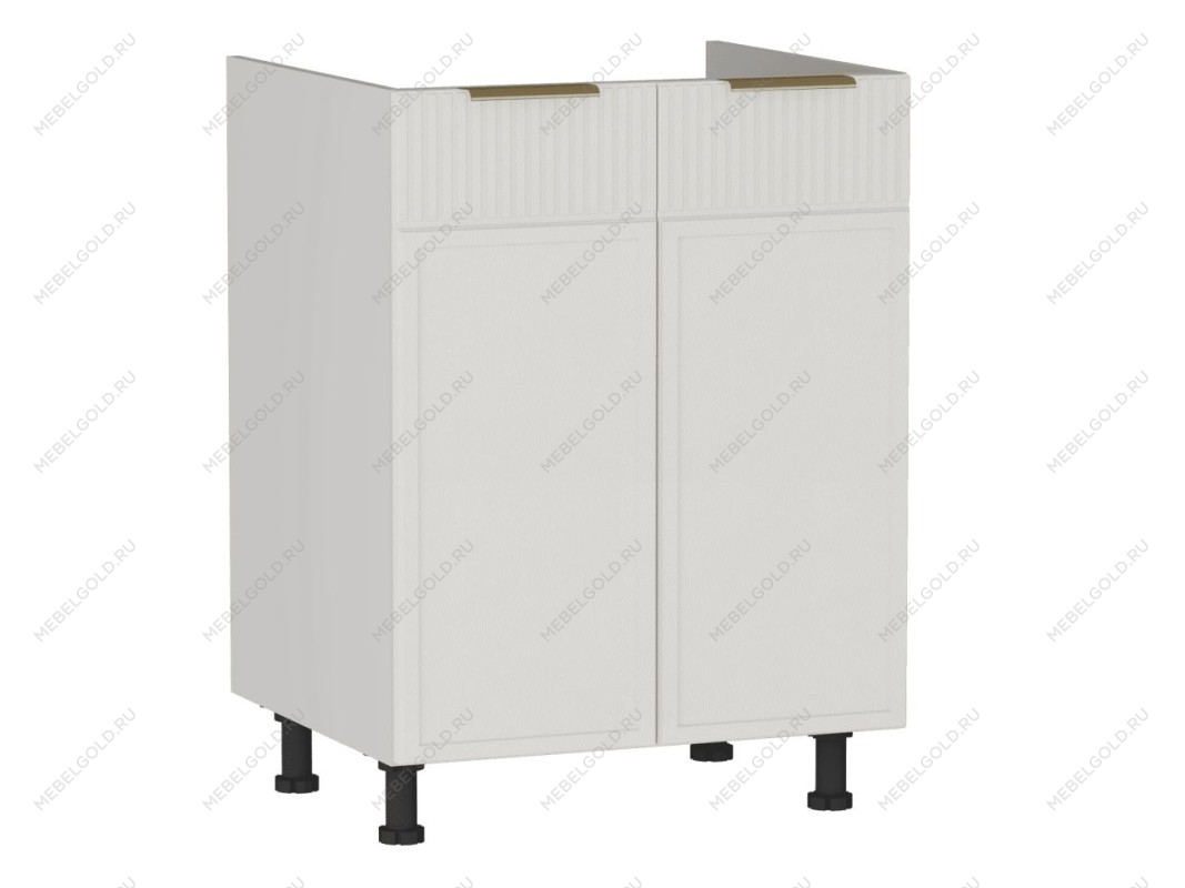 Стол под мойку СМ-60 2-х дверный, Берта (600*525*820) Экокожа Белый, 25315