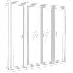 Шкаф Мишель 4-дверный (2+2) с зеркалом белый матовый | изображение 2