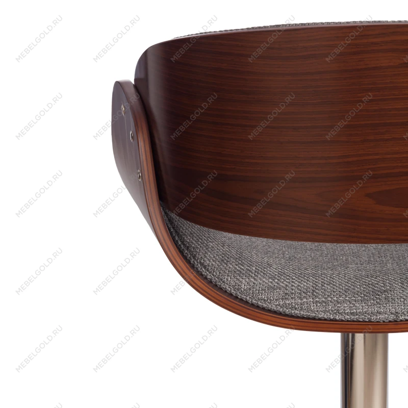 Барный стул LANDO (mod.4036), металл/дерево/ткань, 59х51х93-114 см, высота сиденья 62-83 см, серый/орех/хром, Aimcasa 28 | изображение 9