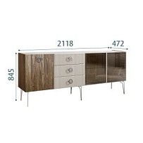 Комод 2.1м Bogemia Woodline Wood Fi (Шелк) (Novabuk/Хром) БМКМ-5[5][10]