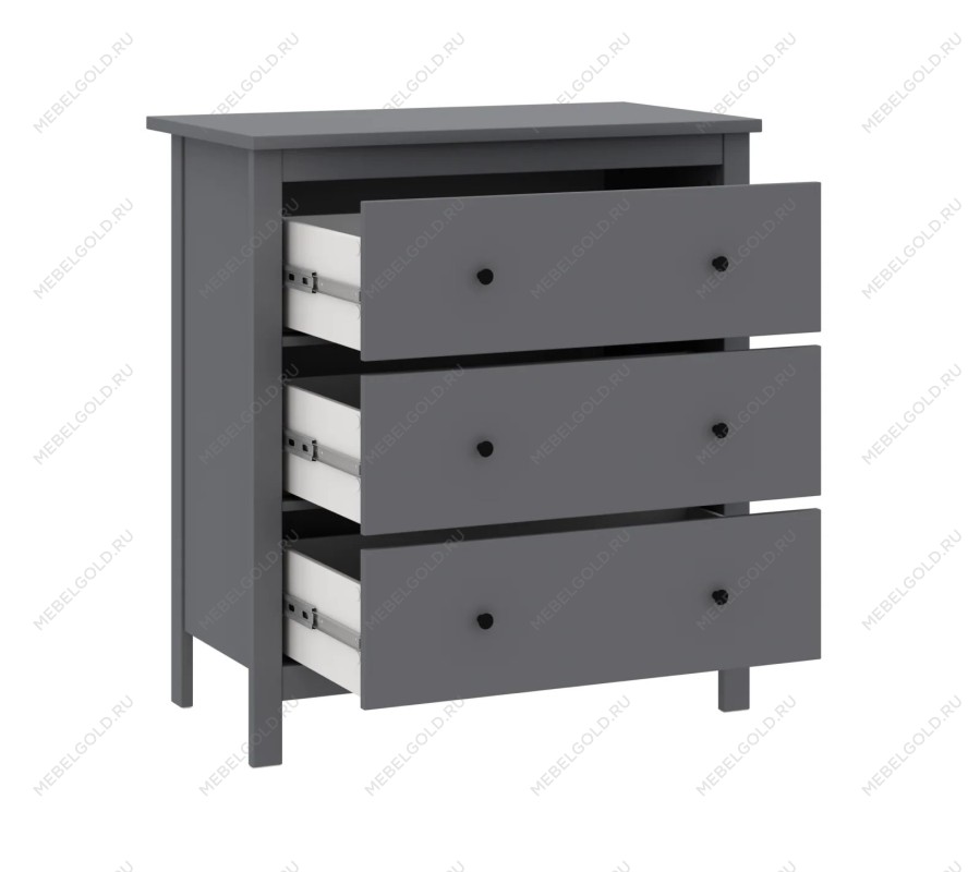 САГА комод 3 ящика серый | изображение 1