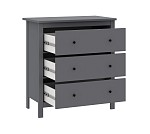 САГА комод 3 ящика серый | изображение 1