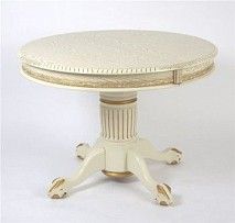 Стол круглый Милорд-110 (ноги Азия/слоновая кость 1013 + патина золото)