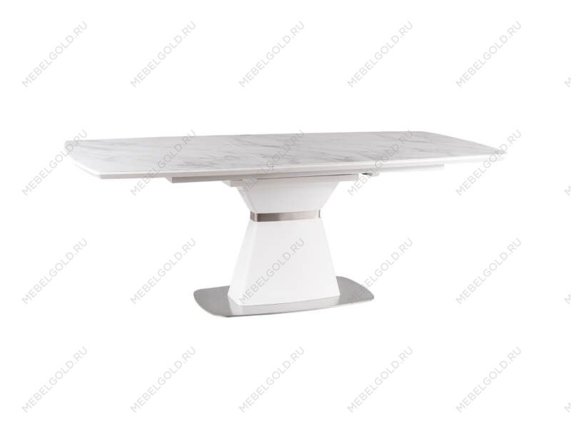 Стол обеденный SIGNAL SATURN II 160 (белый мрамор/белый мат)