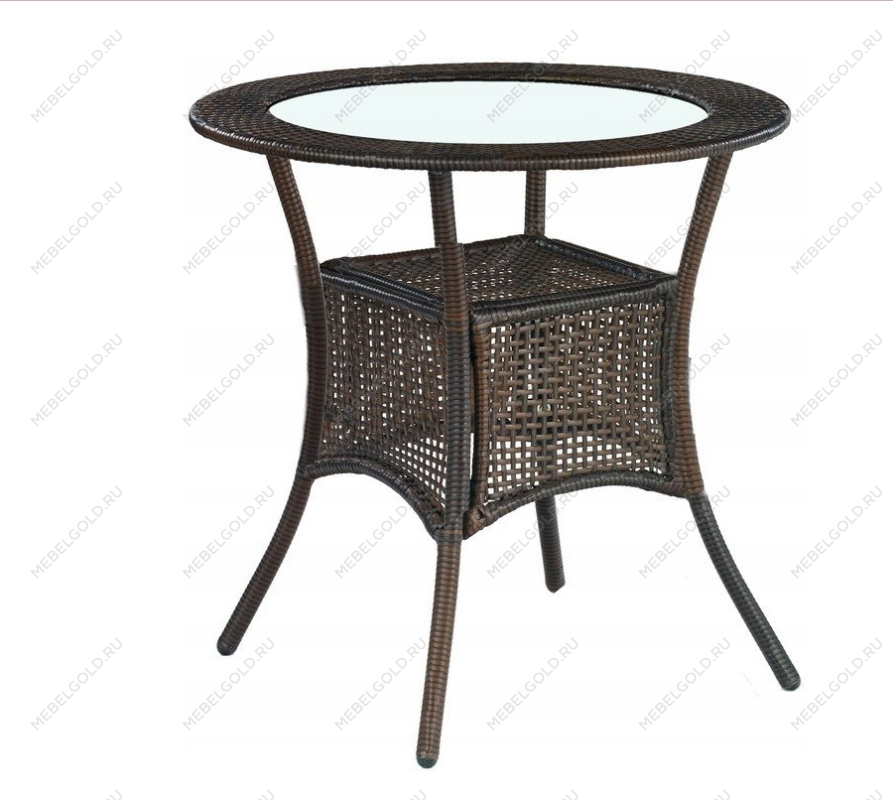Стол обеденный Halmar MIDAS (искусственный ротанг/темно-коричневый) 74/74 | изображение 1