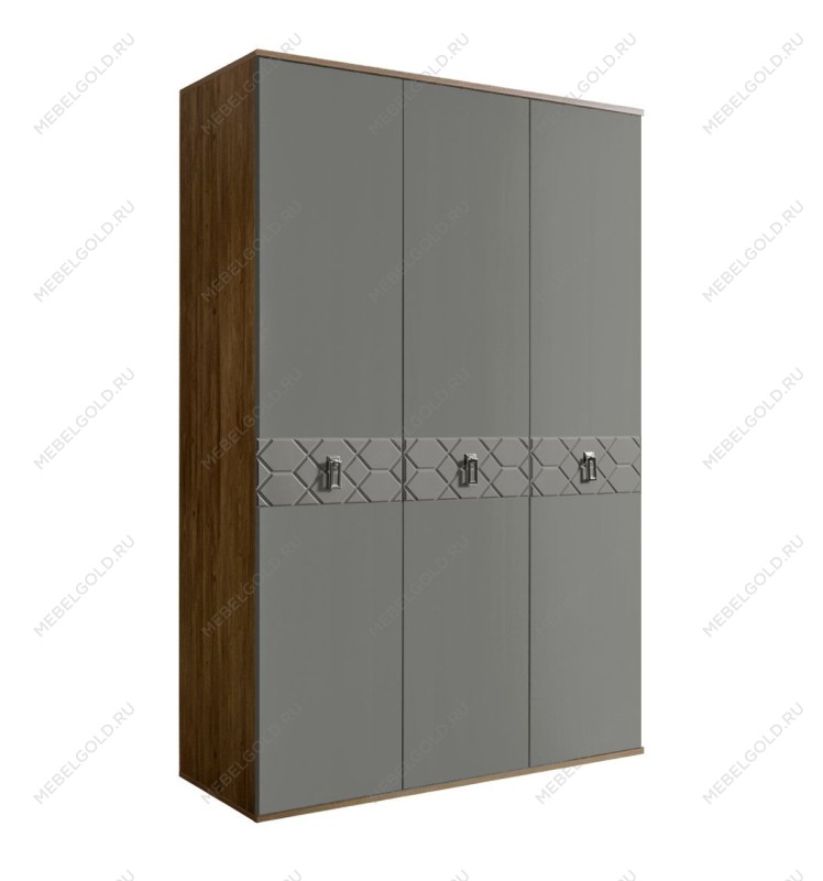 Шкаф 3-х дверный Bogemia Woodline Fa (Серый/Хром) БМШ2/3
