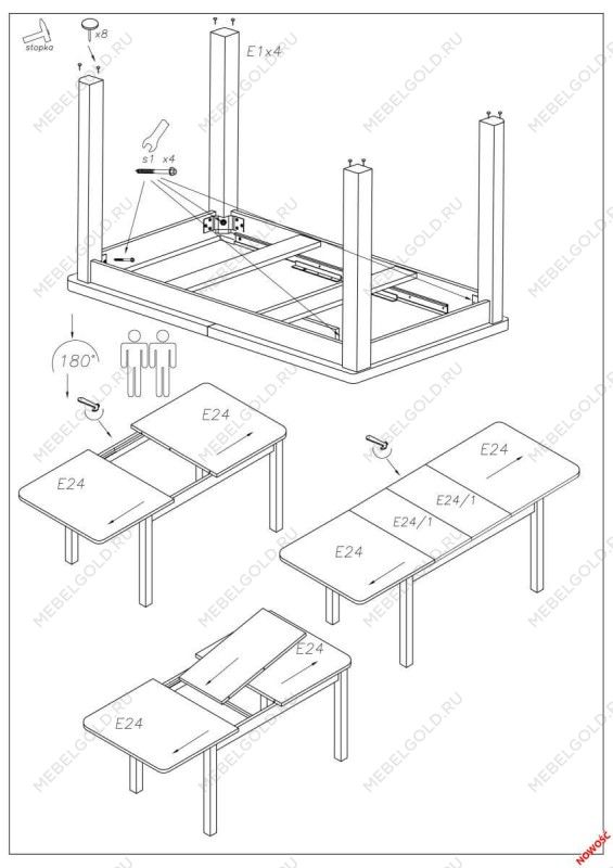 Стол обеденный Halmar FLORIAN раскладной (белый) | изображение 14