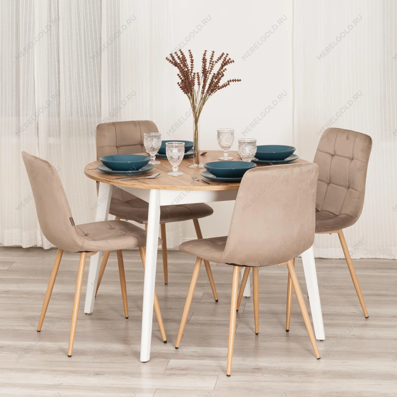 Стул CHILLY (mod. JSC-220), Велюр/металл, 44,5х52,5х88 см, Beige (бежевый) HLR8 / натуральный | изображение 10