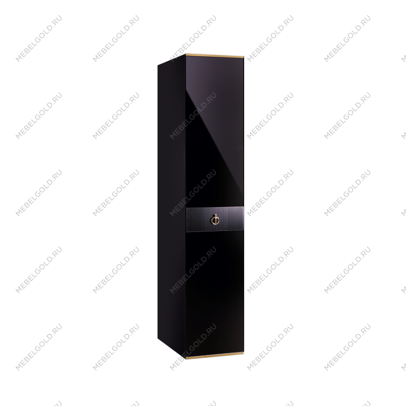 Шкаф 1-но дверный Римини СОЛО (Черный/Золото) РМШ2/1(s)