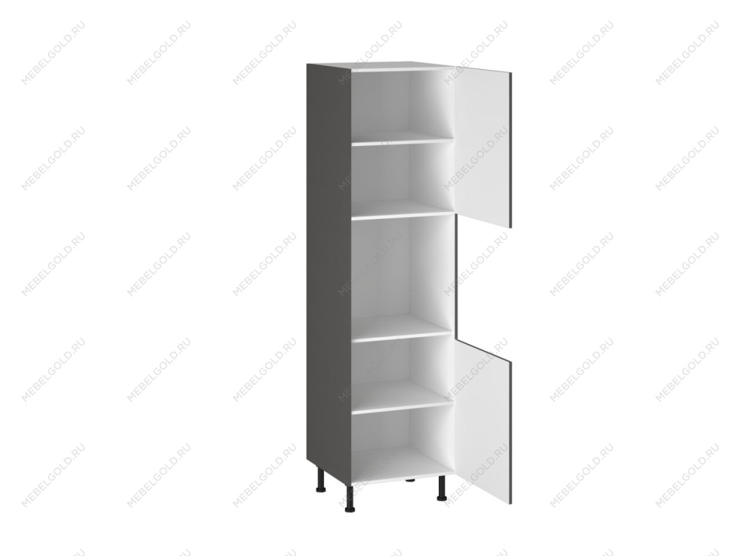 Шкаф-пенал ПГ-60 бока МДФ, Виста (600*586*2216) Экокожа Серый, 26673 | изображение 1