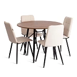 Стул обеденный Asti, TREND, флок, молочный/черный, 4, 47х54х86 см | изображение 9