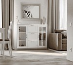 БРИМНЭС / СИРИУС тумба ИКЕА / IKEA 2 двери со стеклом и 3 ящика 117х95 белая | изображение 4