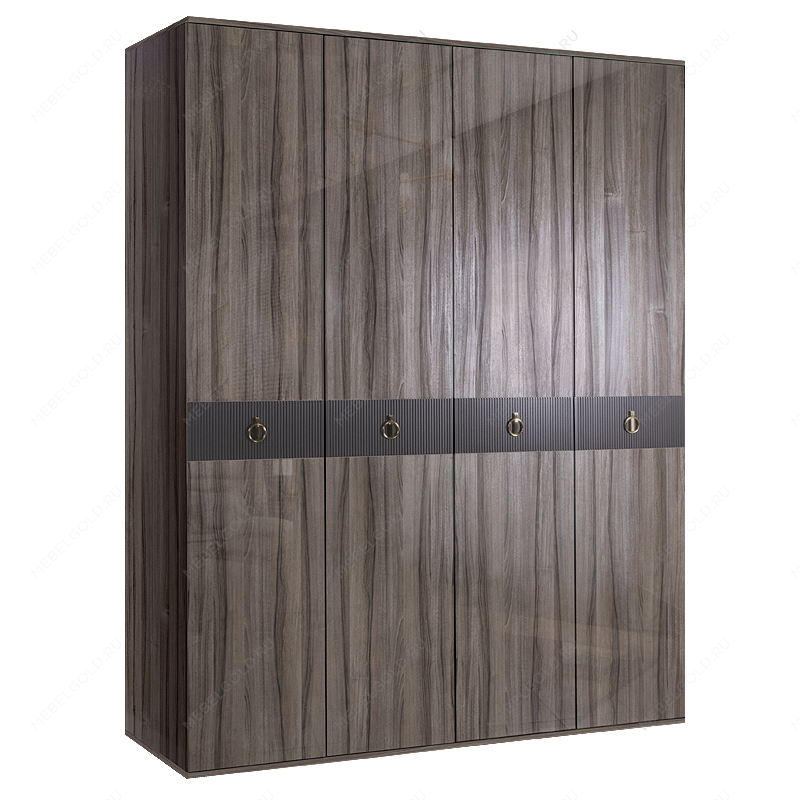 Шкаф 4-х дверный Римини СОЛО (Орех империя/Золото) РМШ2/4(s)