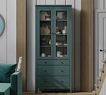 САГА шкаф с витриной 90 темно-бирюзовый | изображение 5