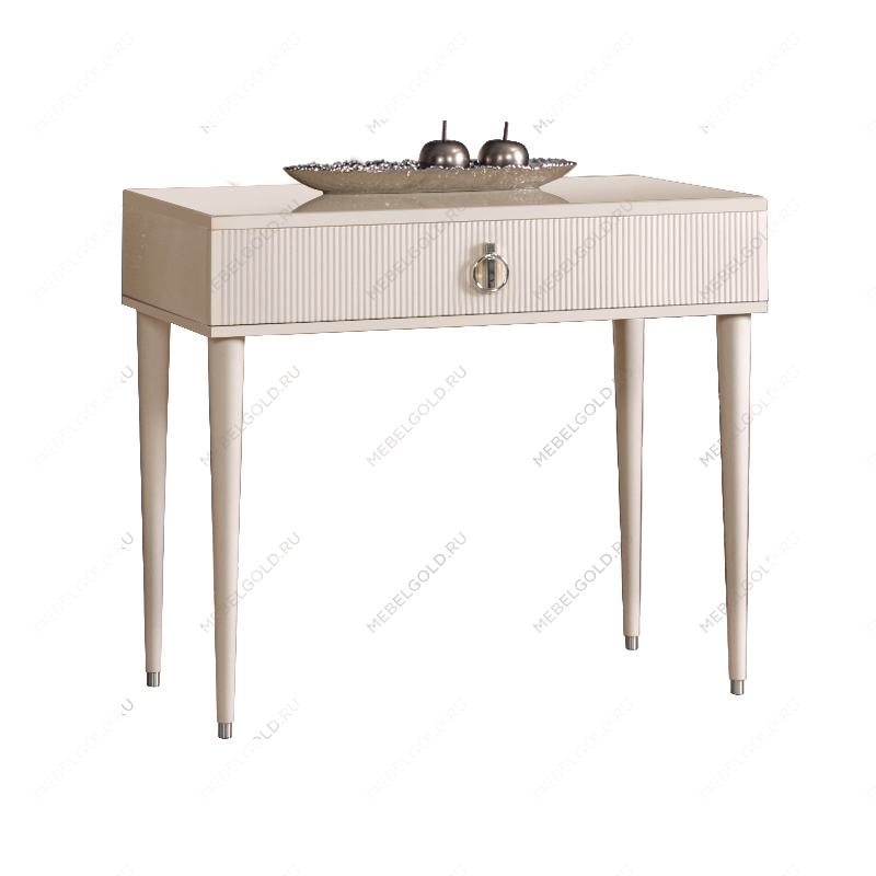 Стол туалетный узкий Римини СОЛО (Бежевый/Серебро) РМСТ-1(s)[9]