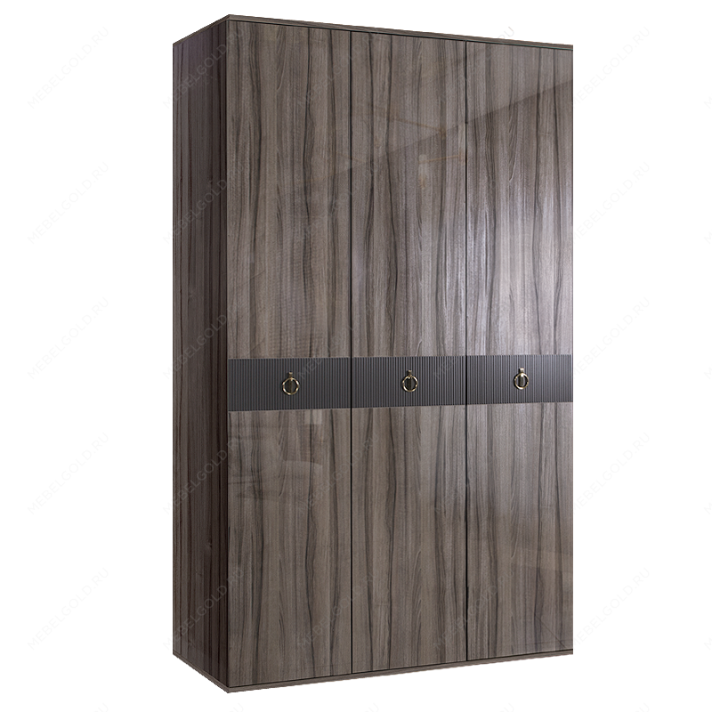 Шкаф 3-х дверный Римини СОЛО (Орех империя/Золото) РМШ2/3(s)