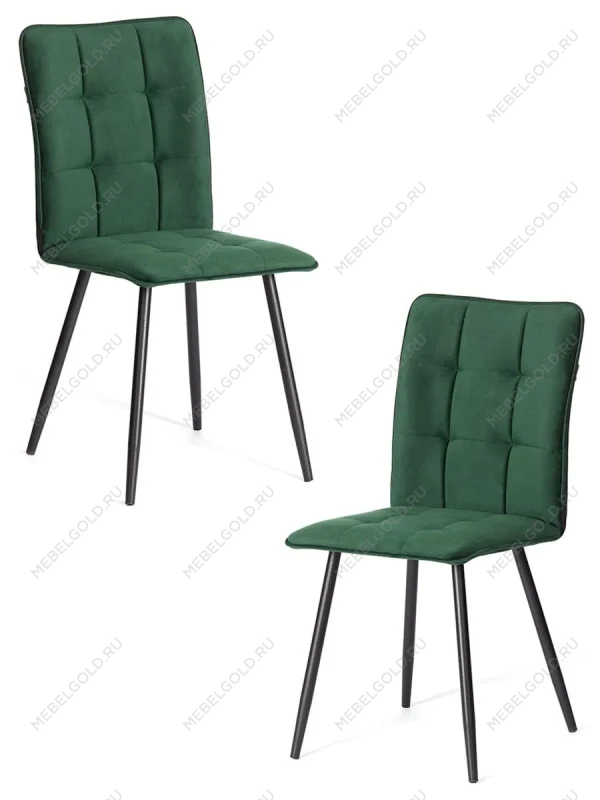 Стул обеденный Bari (2 шт. в упаковке), LT, велюр, Deep Forest (изумруд), 41х55х89 см
