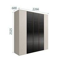 Шкаф 5-ти дв. Bogemia Air (Шелк/Черный) БМШ2/5(3)