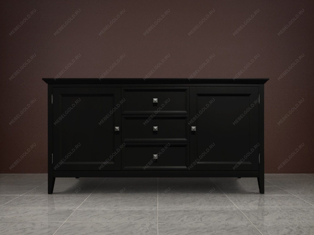 Комод 2 дверки 3 ящика Manhattan (Черный) | изображение 1