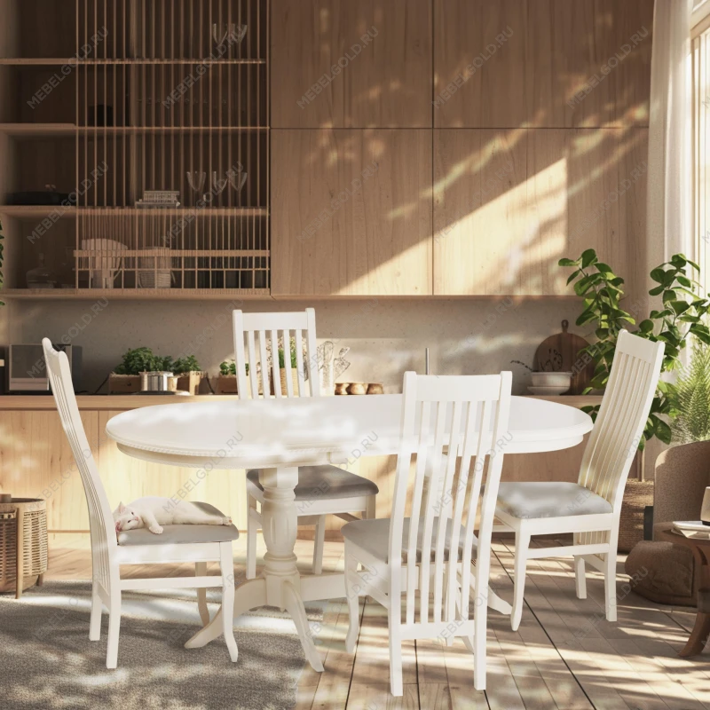 Стул DOLCE мягкое сидение, бук, 40х46х100см, ivory white, велюр Tenerife Ultimate grey | изображение 9