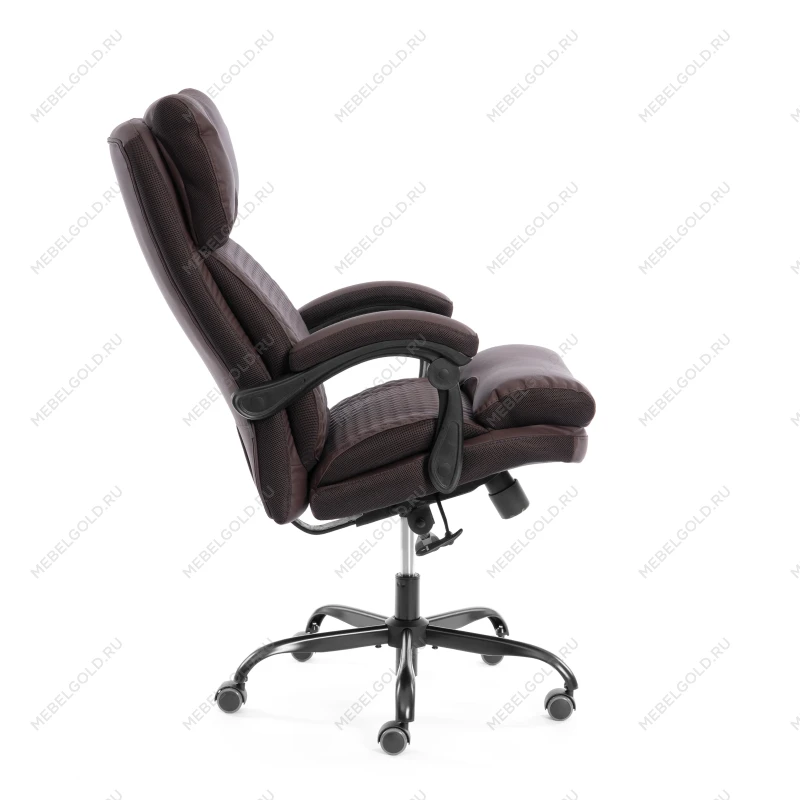 Кресло Chief metalBL, кож/зам/ткань, коричневый/коричневый стеганный, 36-36/36-36 стеганный/TW-24 | изображение 2