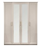 Шкаф Мокко 4-дверный с зеркалом бежевый | изображение 1