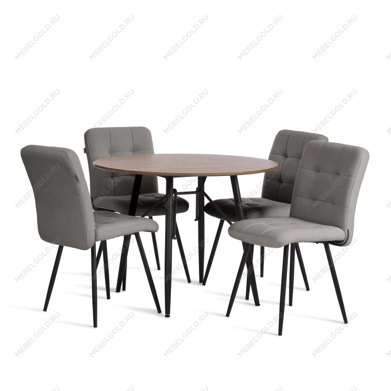 Стул обеденный Medeo, флок, серый/черный, 29, 47х56х89 | изображение 8