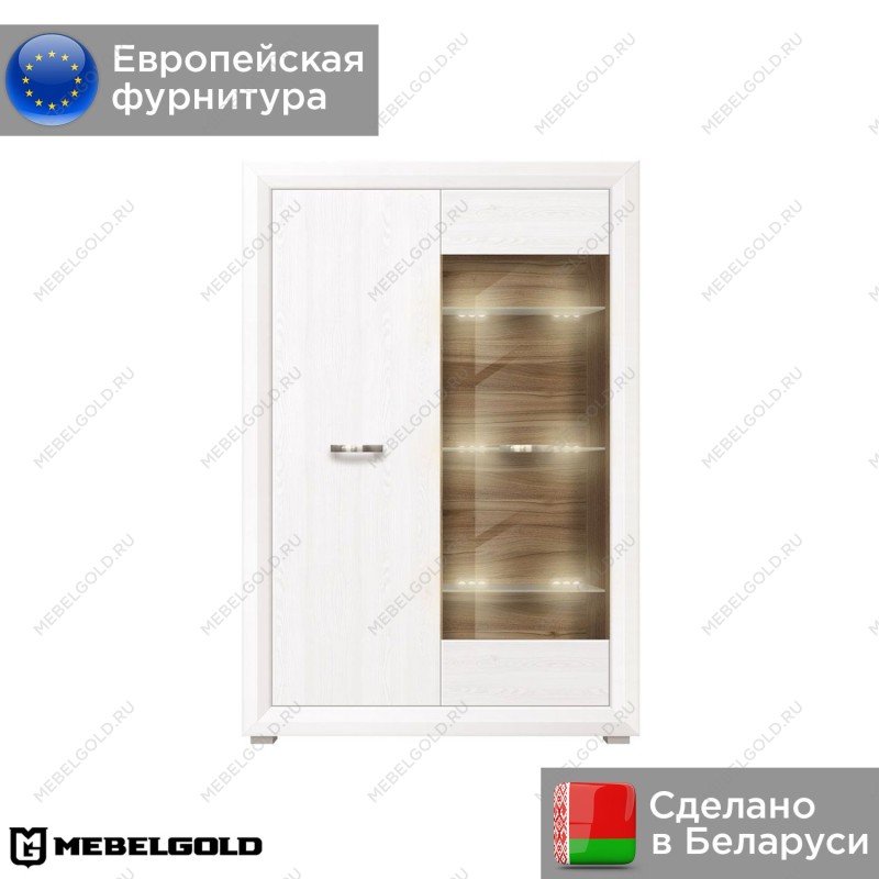 Шкаф с витриной Мальта REG1W1D с подсветкой | изображение 1