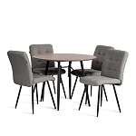 Стул обеденный Medeo, флок, серый/черный, 29, 47х56х89 | изображение 8