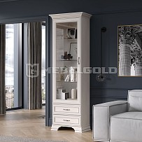 Шкаф с витриной Тиффани 1V2S вудлайн кремовый