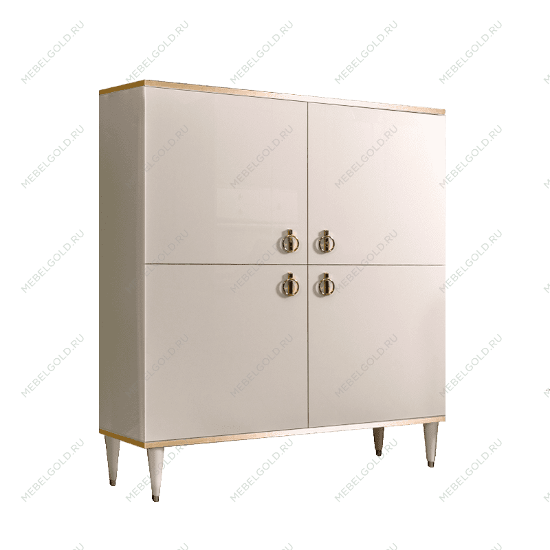 Пенал 4 двери Римини (Слоновая кость/Золото) РМП-3